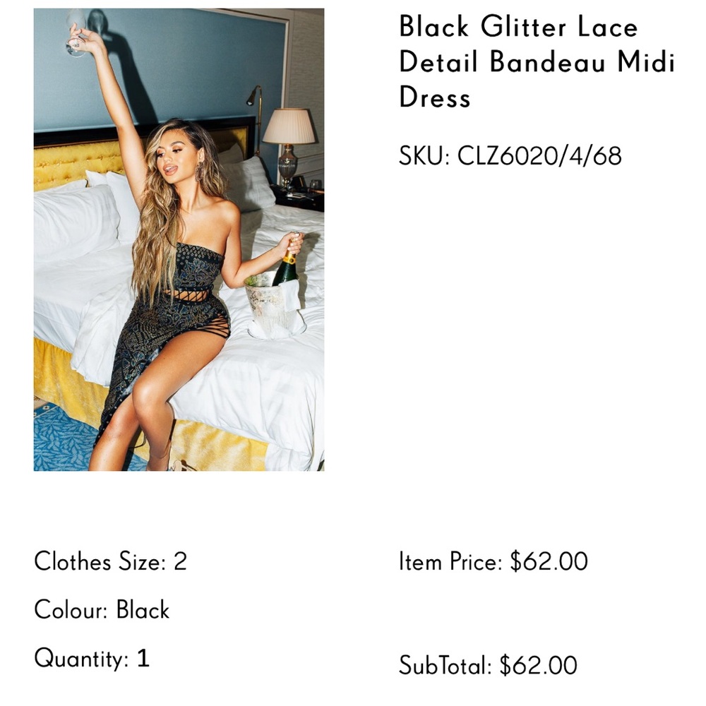 Black glitter dress